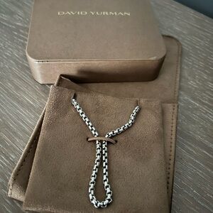 David Yurman Silver Box Chain Necklace